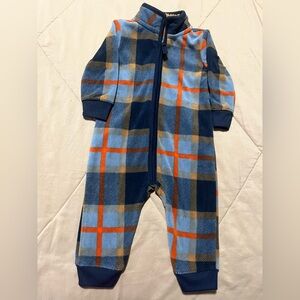 Carters Baby plaid fleece jumpsuit.